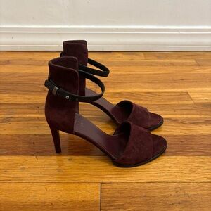 Vince suede burgundy heels size 6.5
